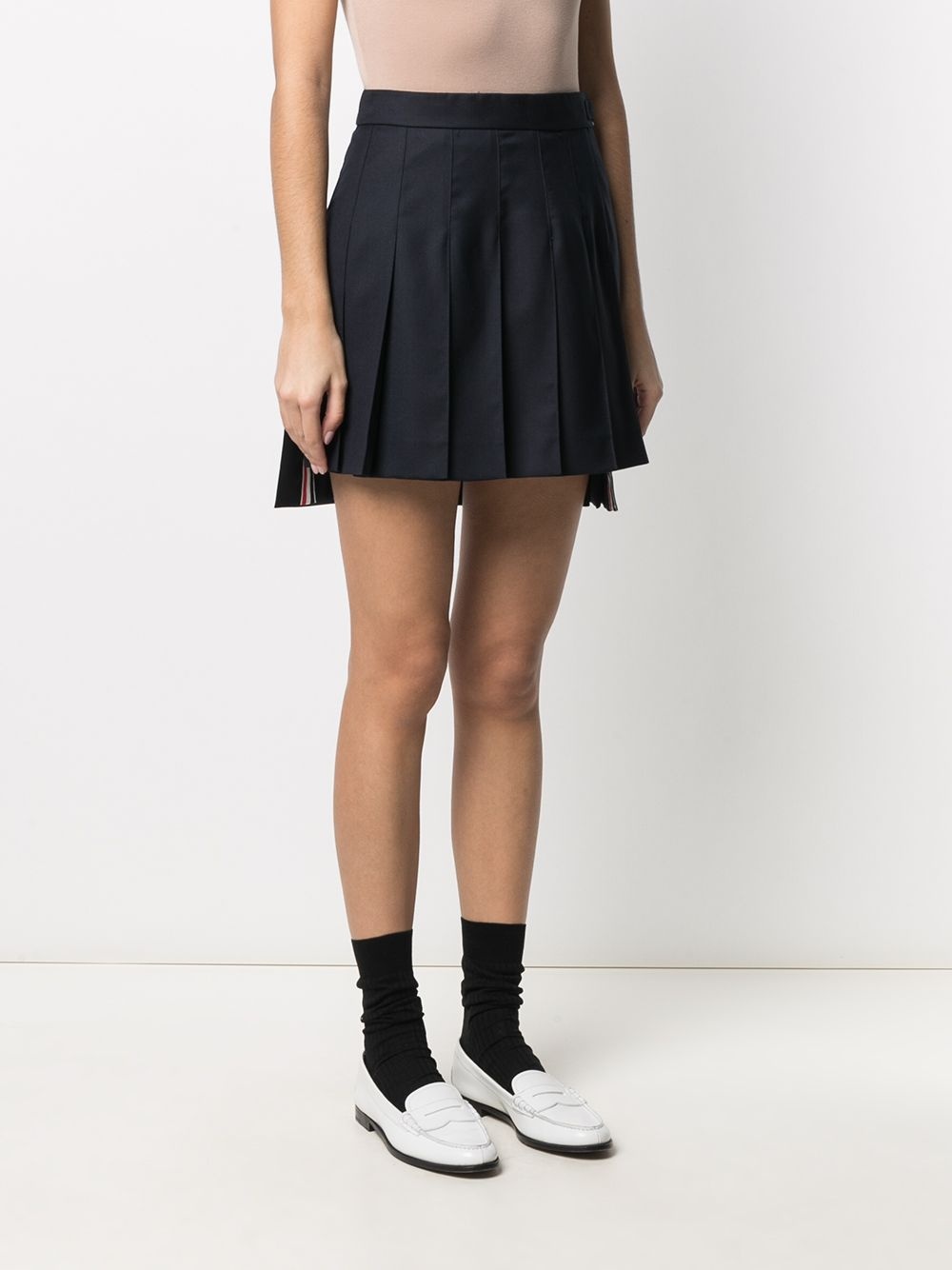 dropped back mini pleated skirt - 3