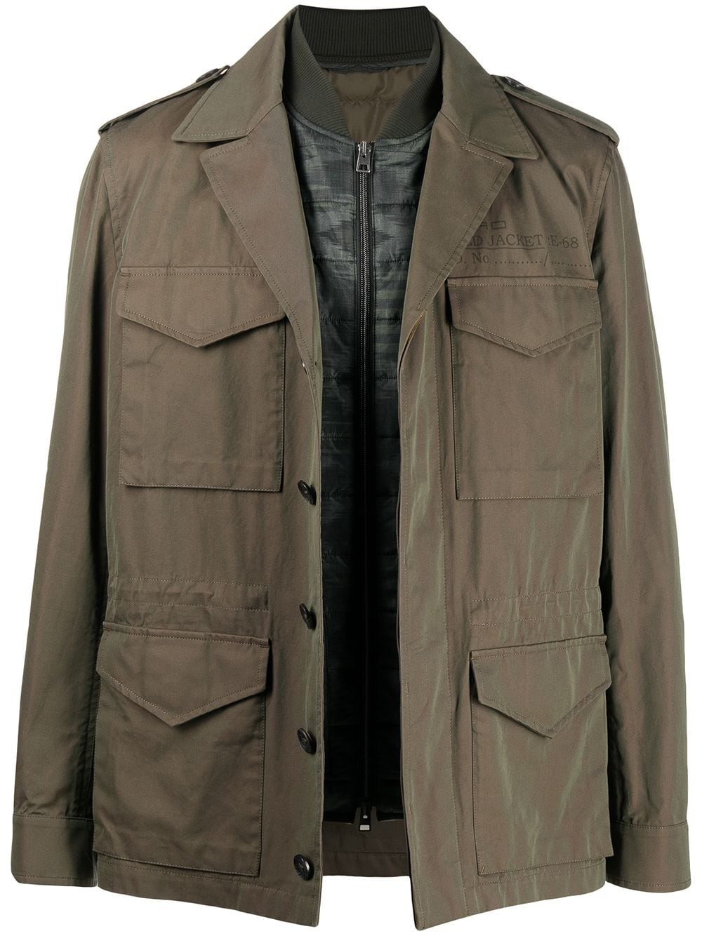 padded cotton military jacket - 1