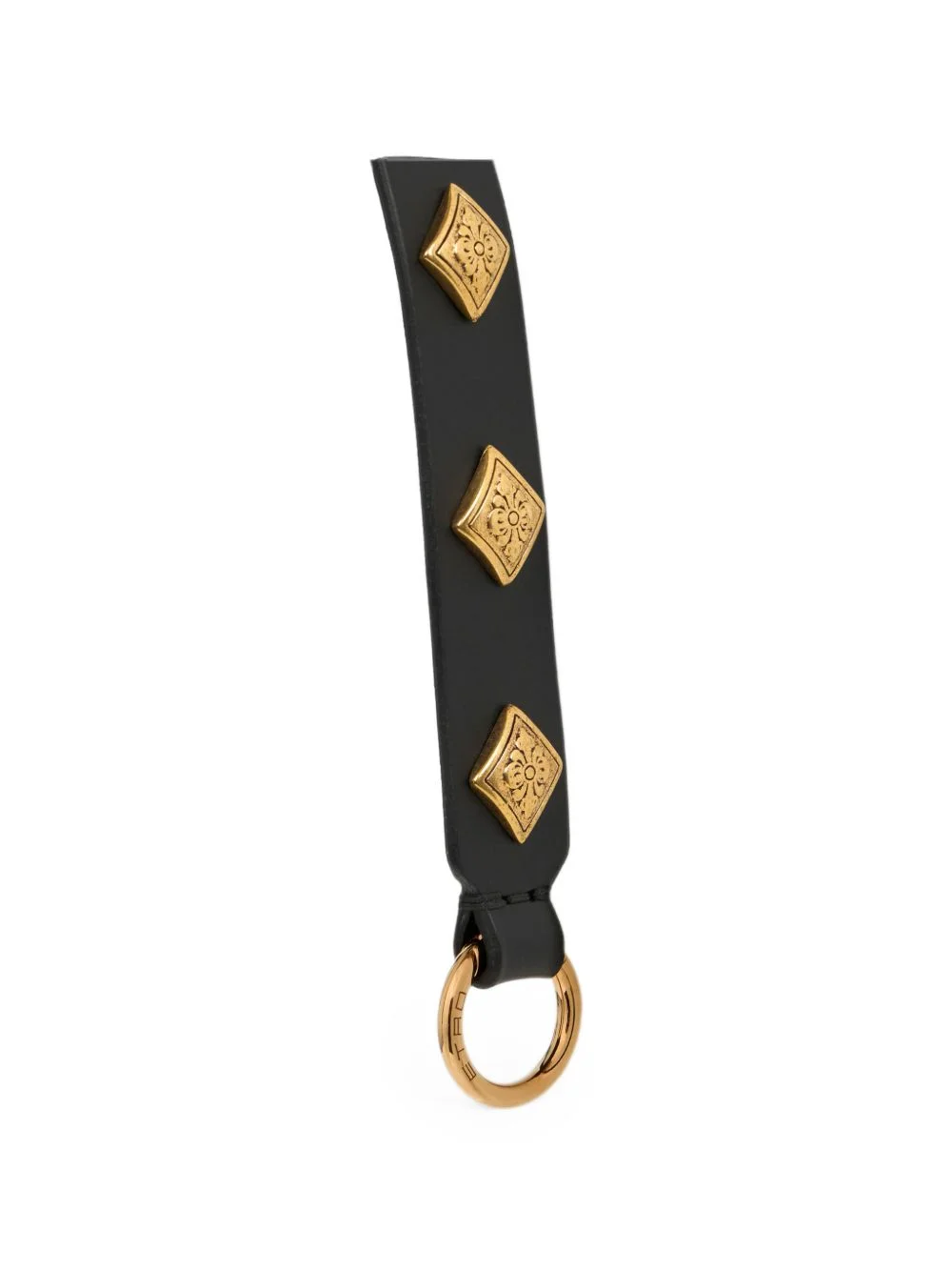 leather bag handle with diamond-shaped studs - 1