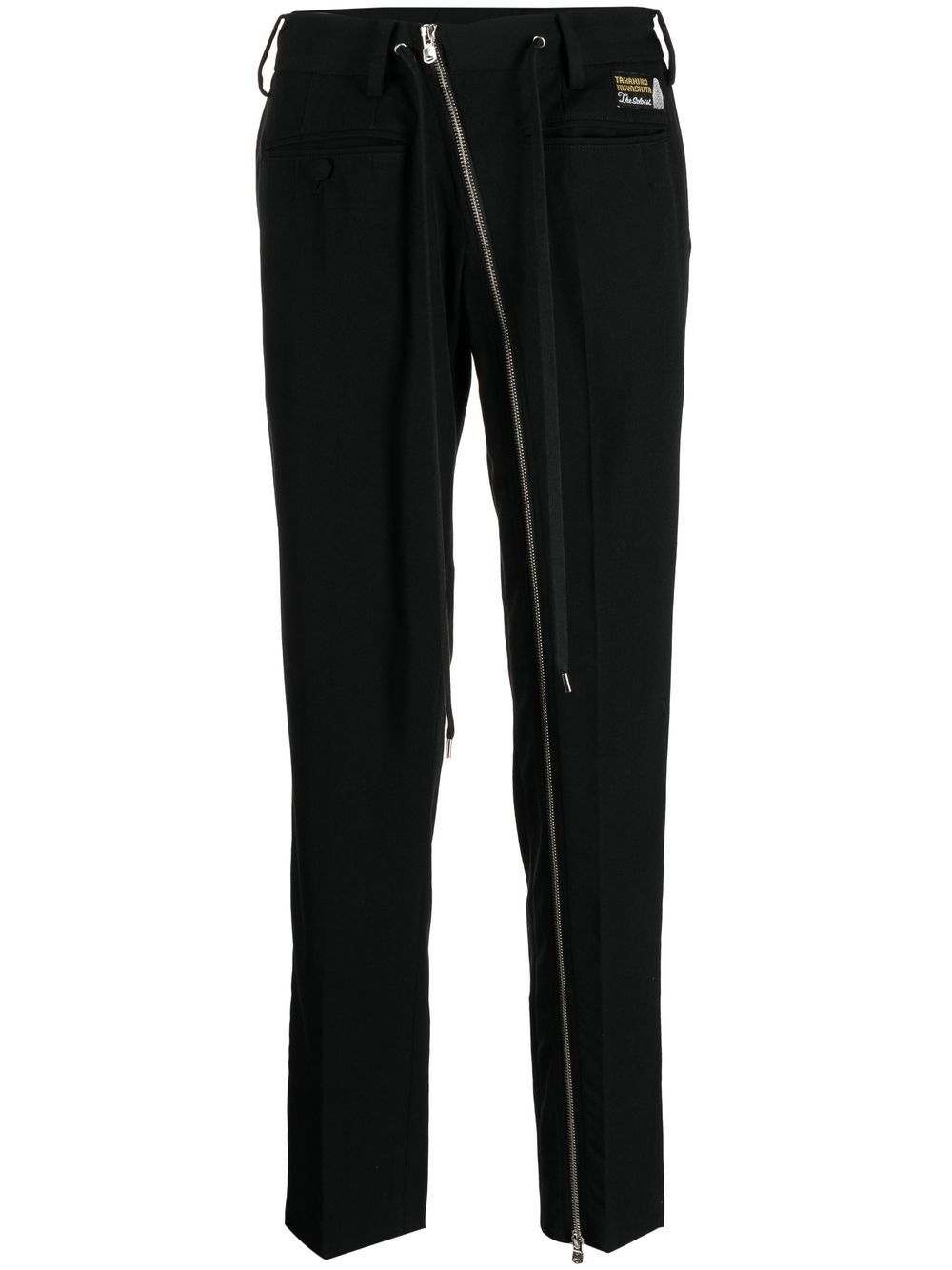 zip-detail tailored trousers - 1