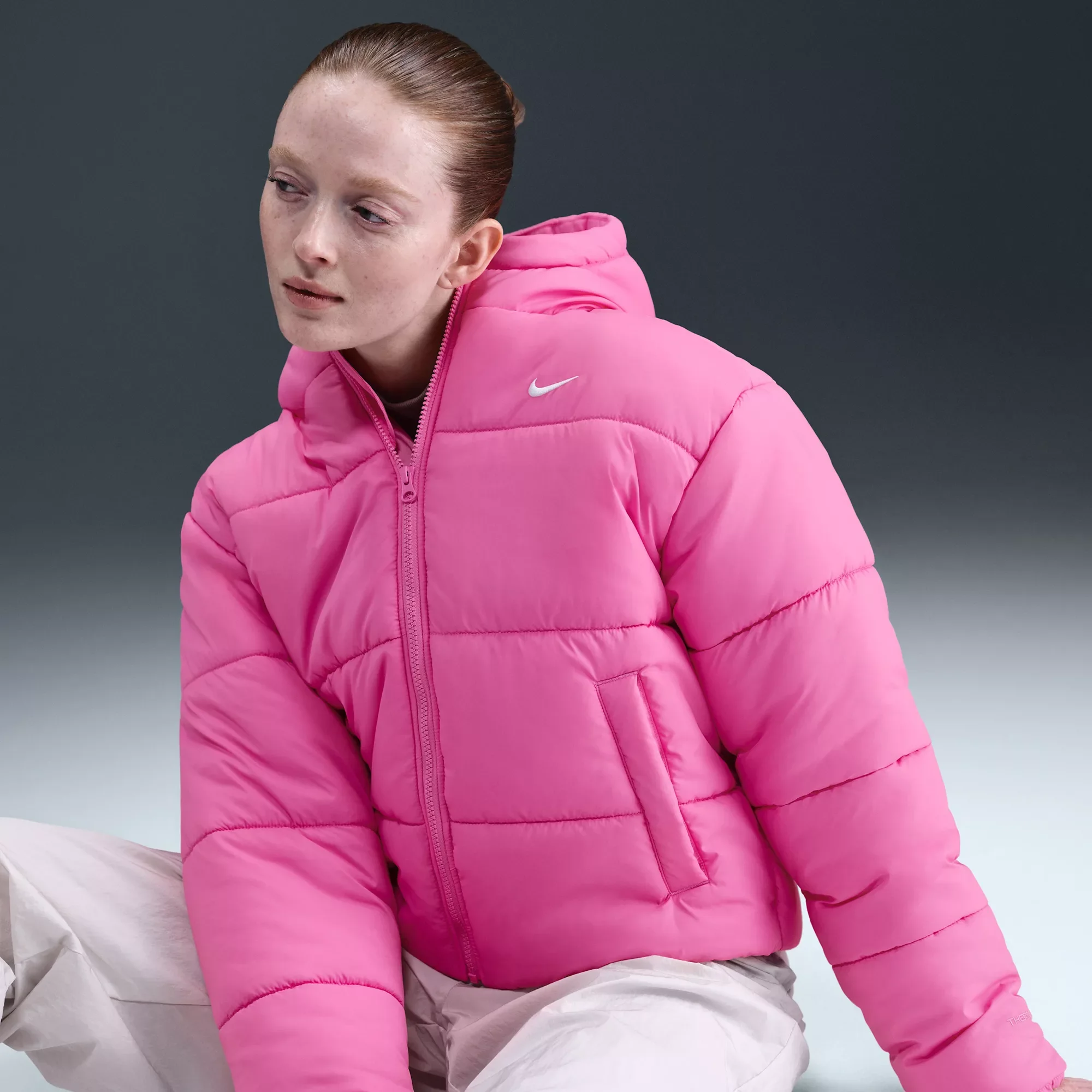 Nike Women's Sportswear Classic Puffer Therma-FIT Loose Hooded Jacket - 1