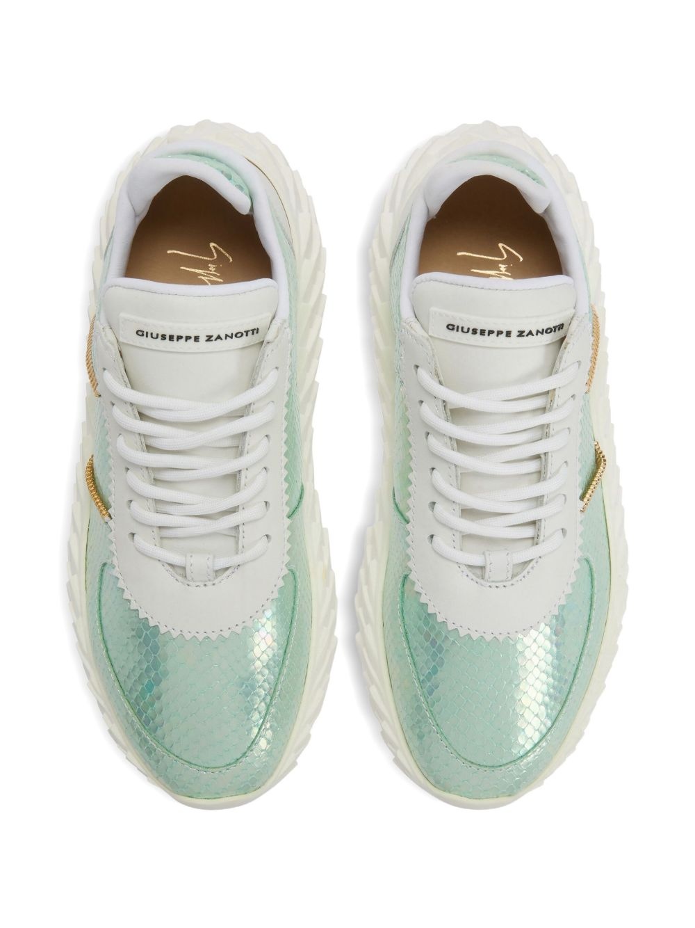 Urchin snakeskin-effect lace-up sneakers - 4