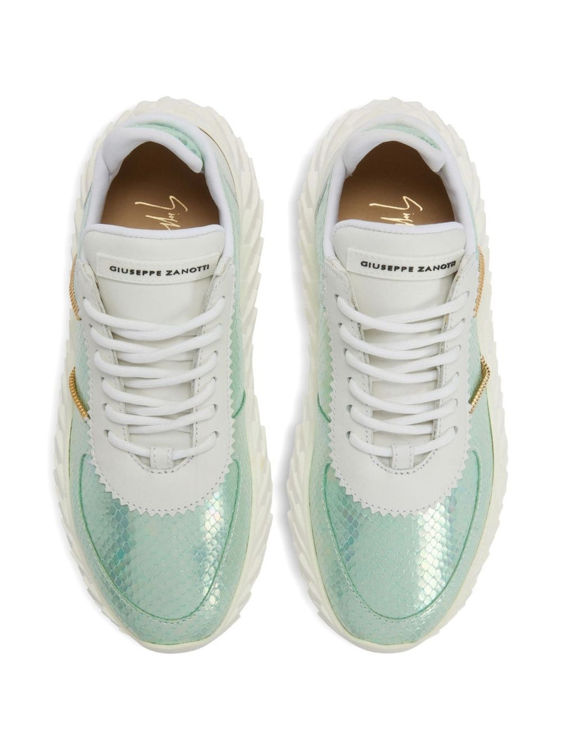 Urchin snakeskin-effect lace-up sneakers 4