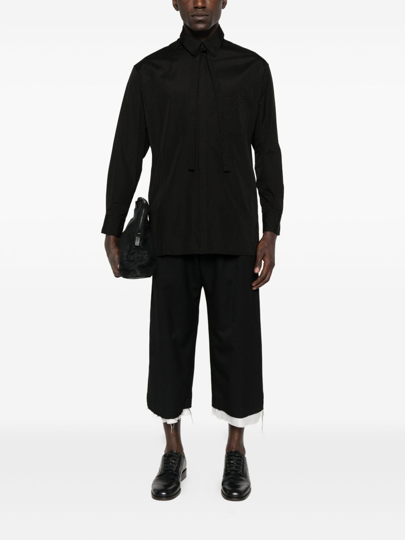 Yohji Yamamoto tie-neck pocket shirt outlook