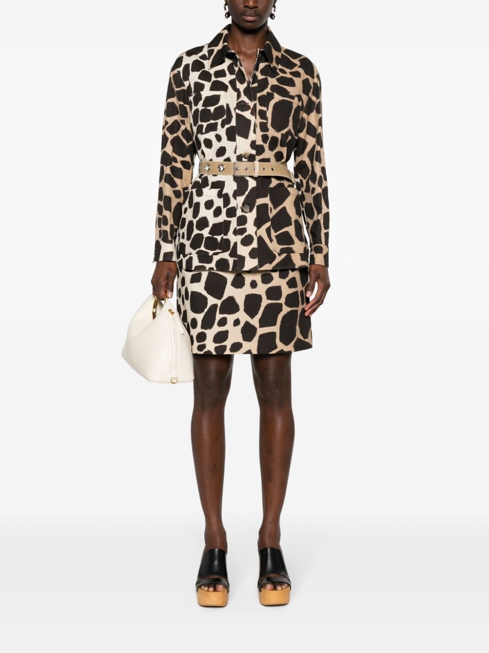 ombrÃ© giraffe-print miniskirt - 2