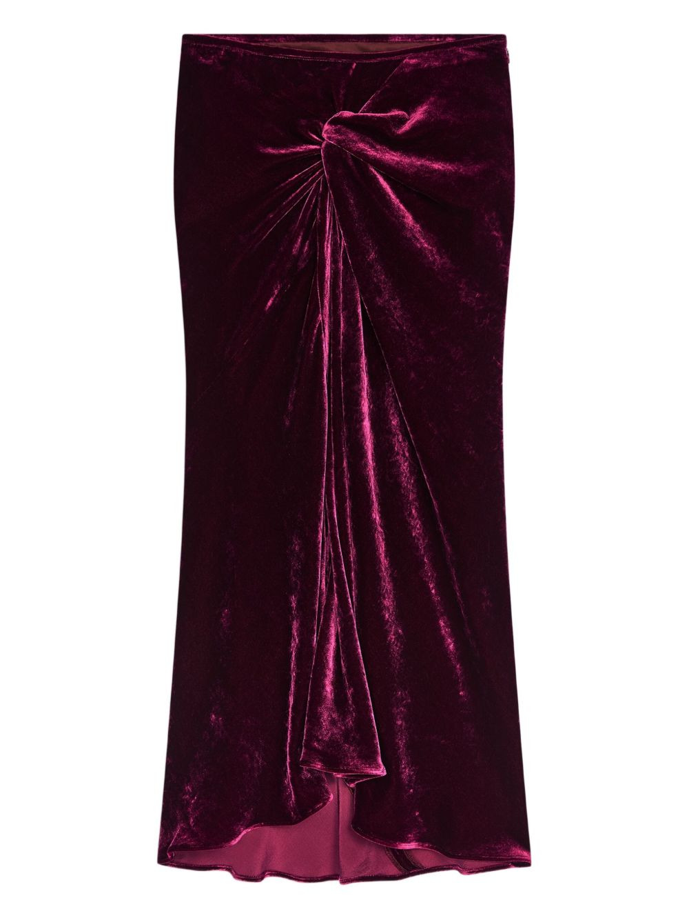 knot-detail draped midi skirt - 1
