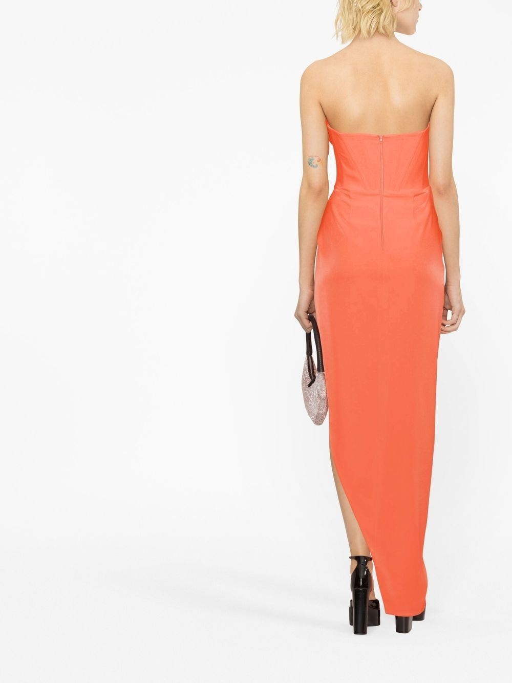 Harland draped satin corset gown - 3