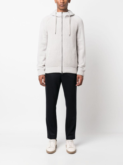 Herno zip-fastening wool hooded jacket outlook