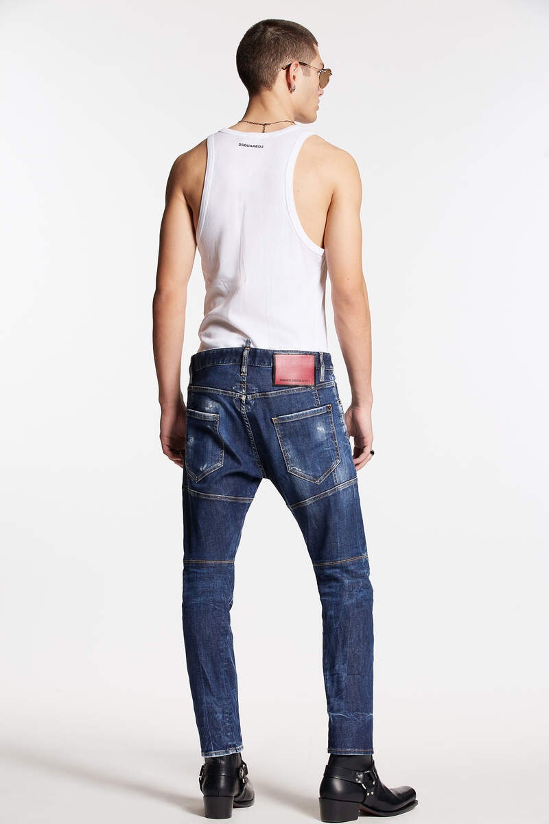 DSQUARED2 DARK SCAR WASH TIDY BIKER JEANS | REVERSIBLE