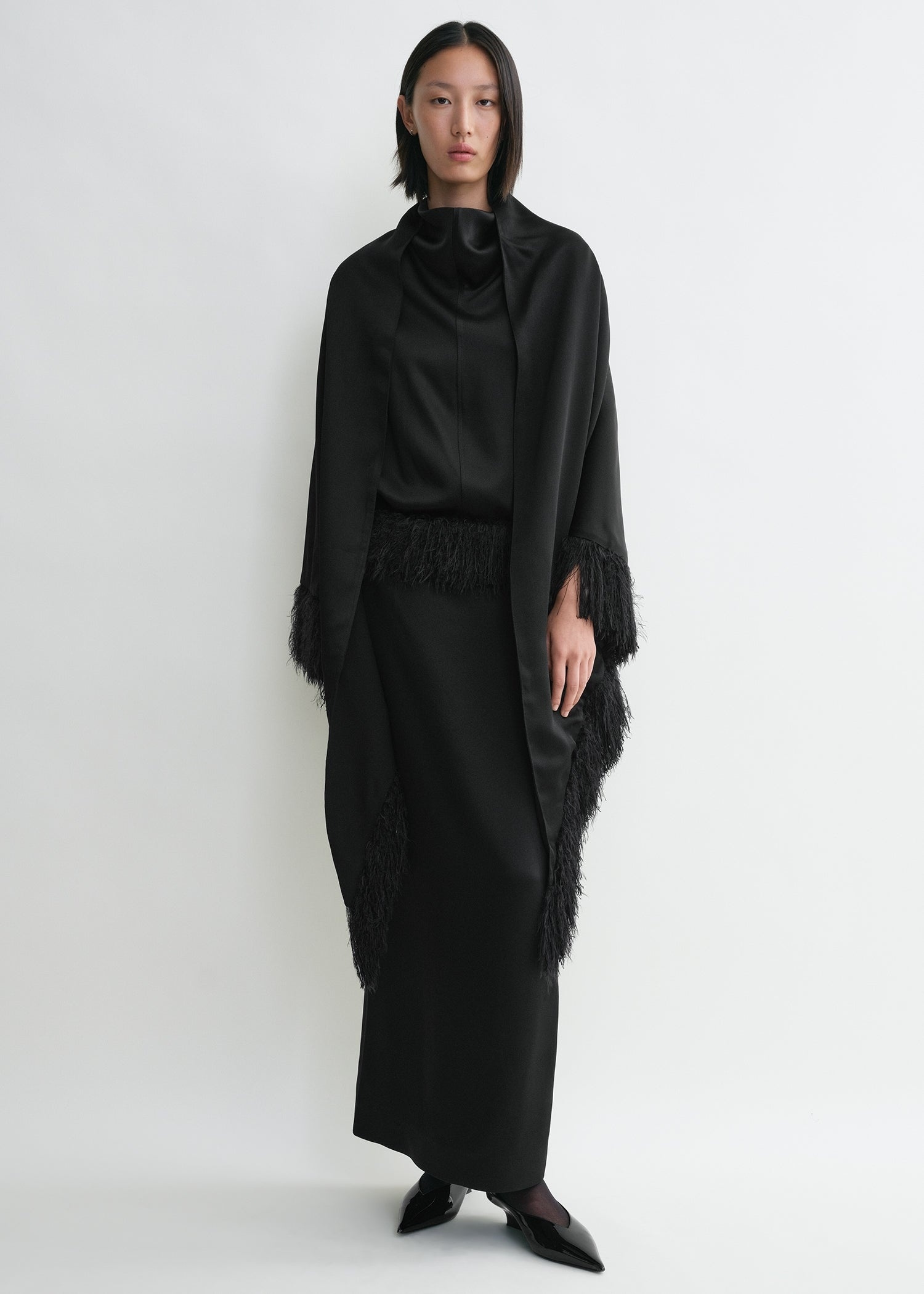 Fringe scarf black - 4