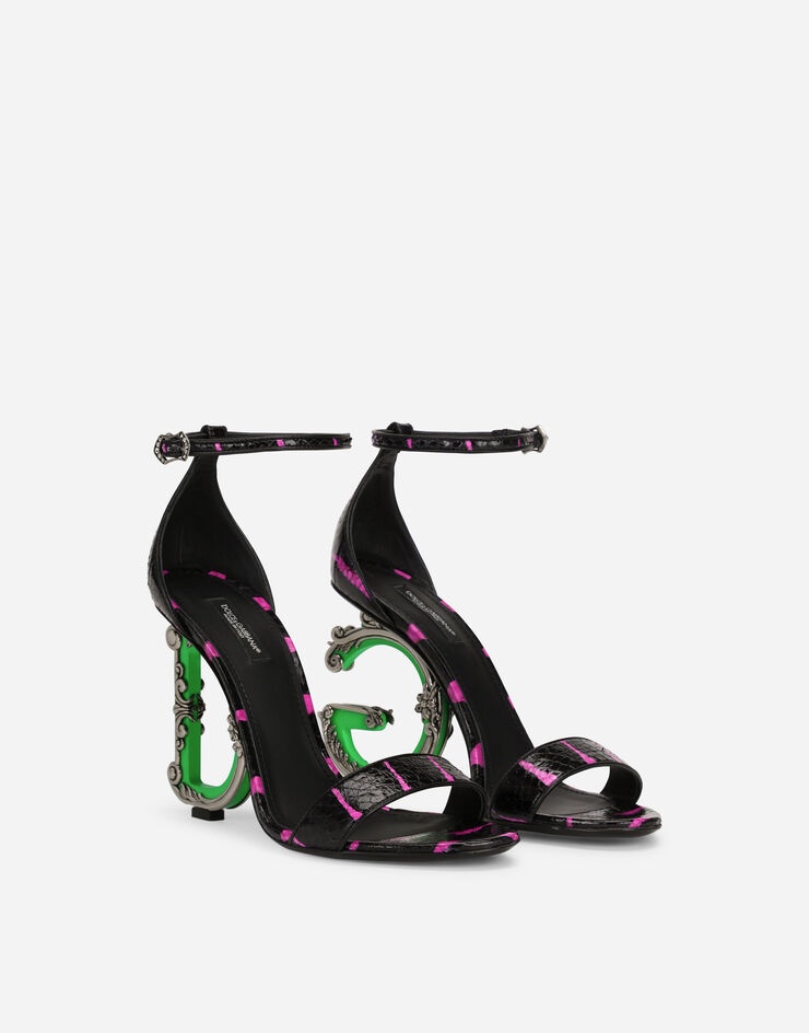 Printed elaphe baroque DG sandals - 2