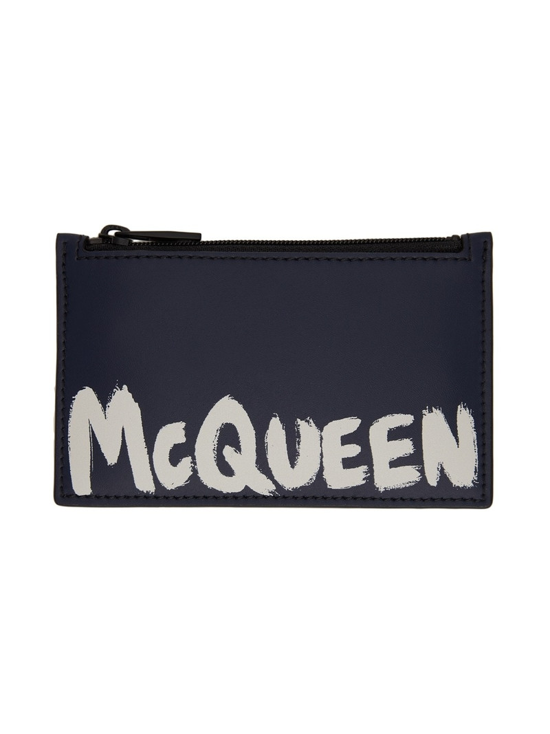 Navy Graffiti Card Holder - 1