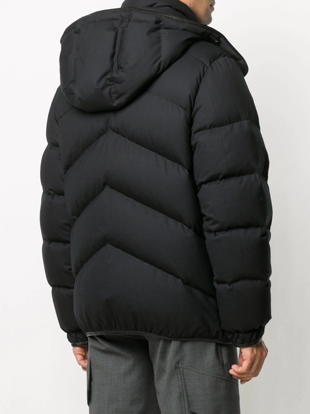 trimmed hooded puffer jacket - 4