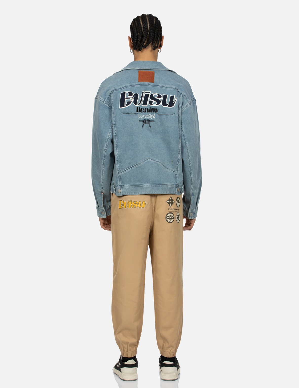 LOGO APPLIQUÉ FASHION FIT DENIM BIKER JACKET - 5