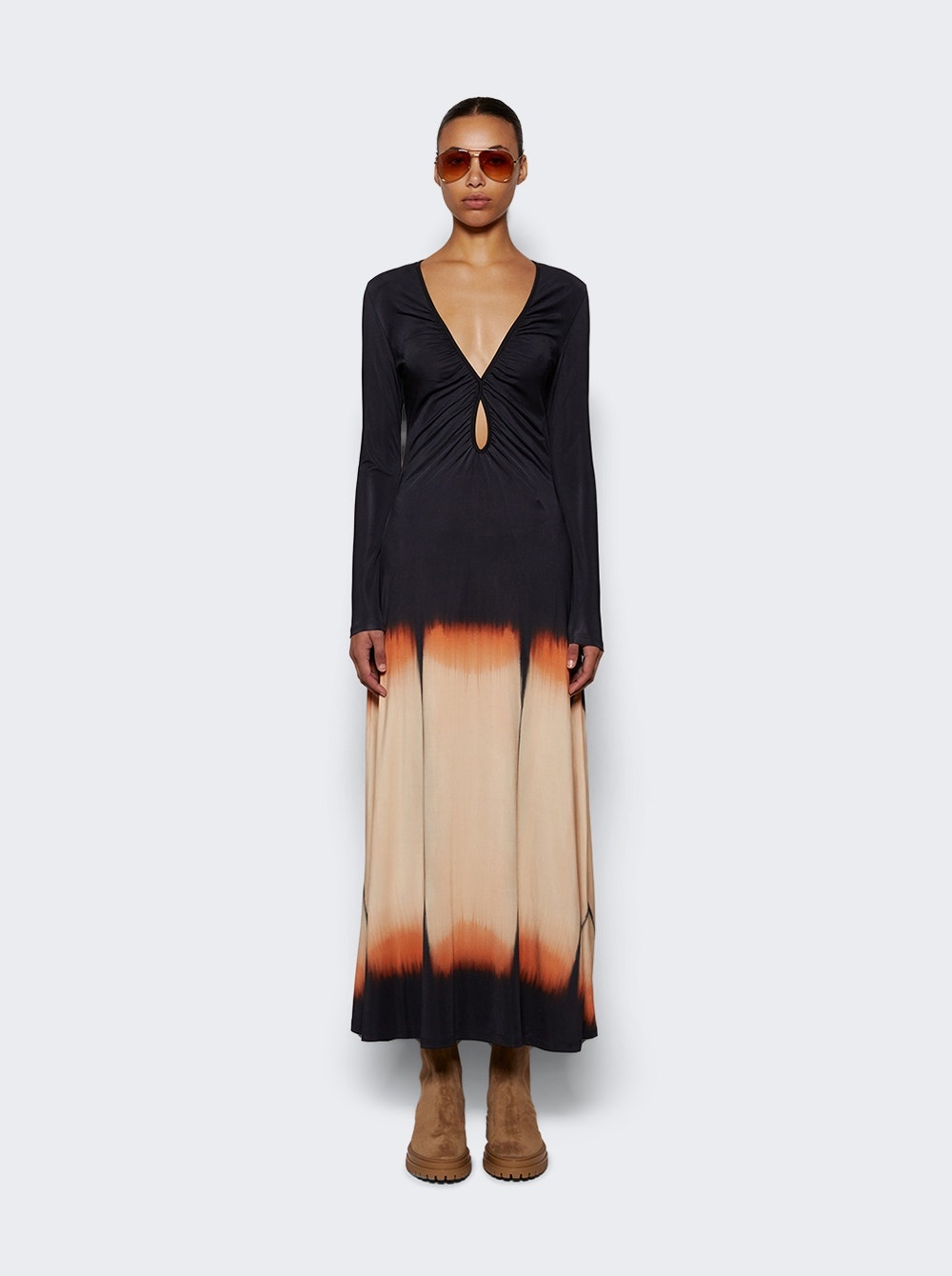 Dibujo Simbolico Ankle Dress Black And Stripe Dyes - 3