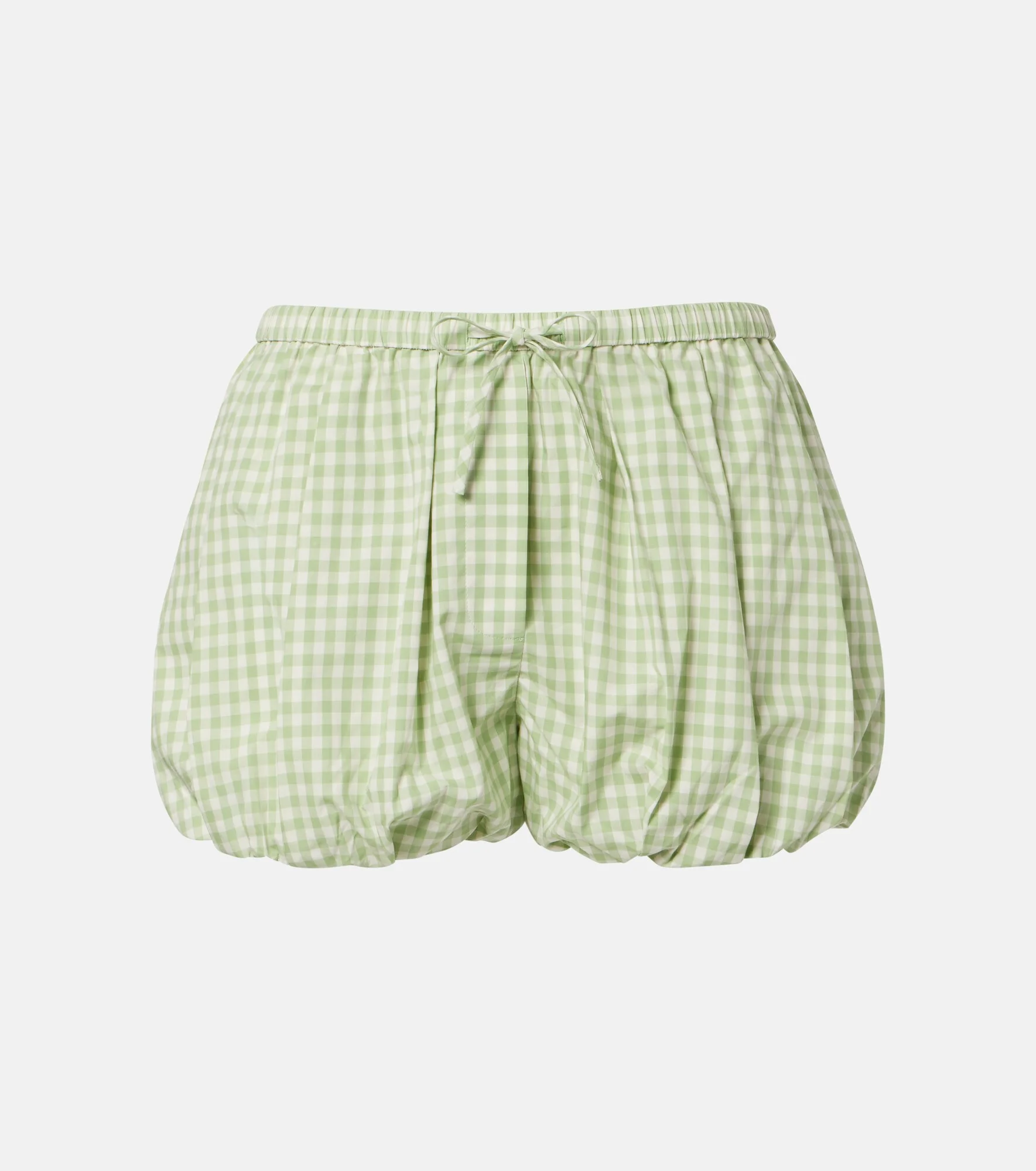 Gingham cotton-blend shorts - 1