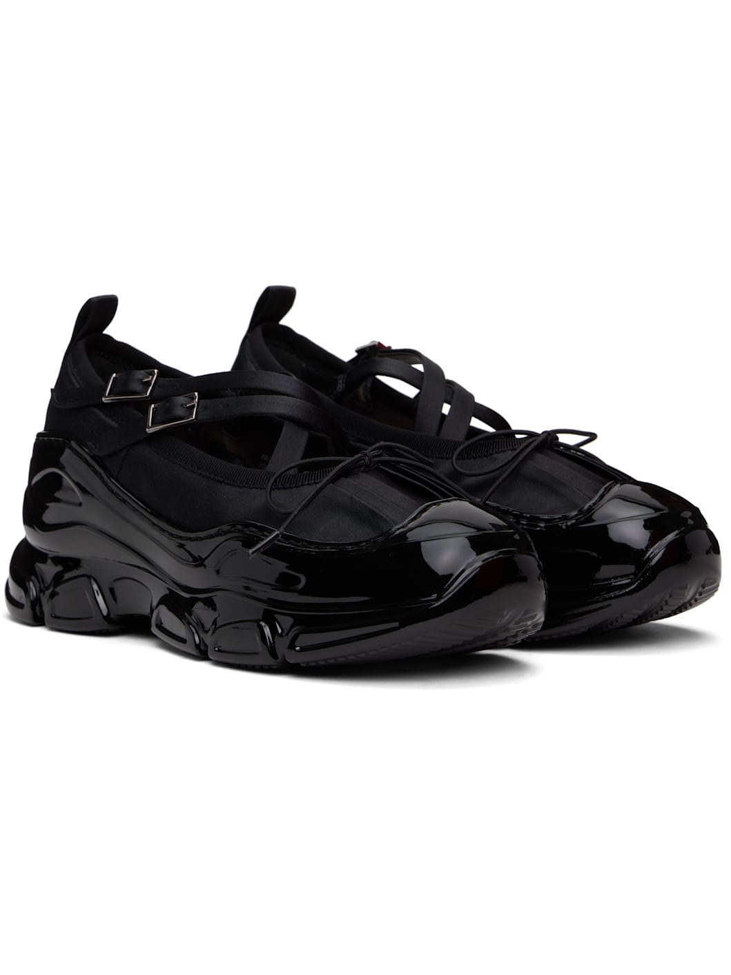 Black Classic Criss Cross Tracker Ballerina Flats - 4