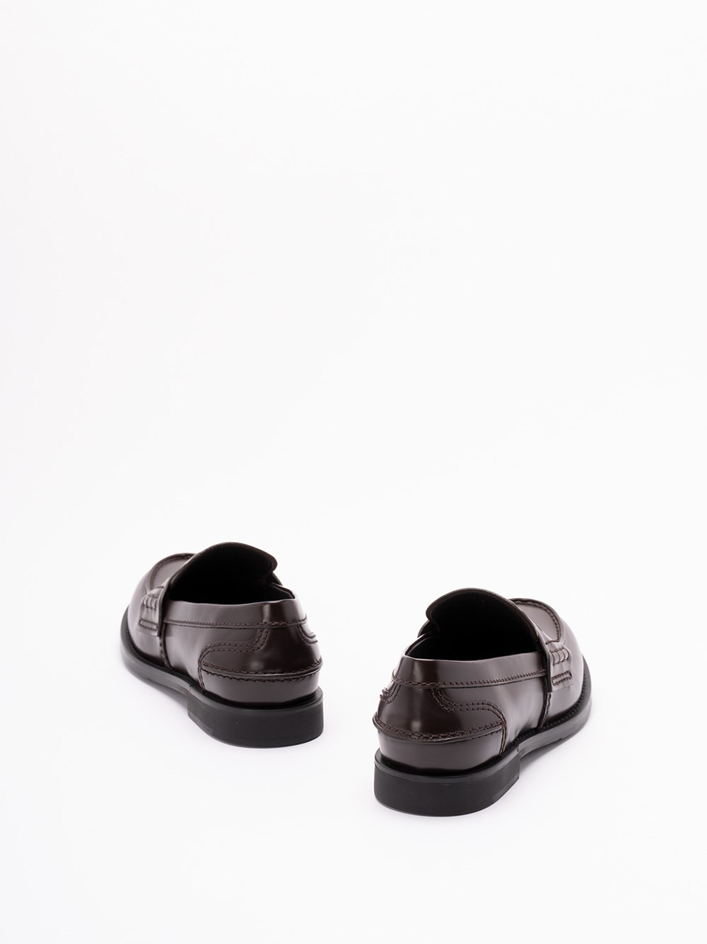 Brushed Leather `Penny` Loafers - 3