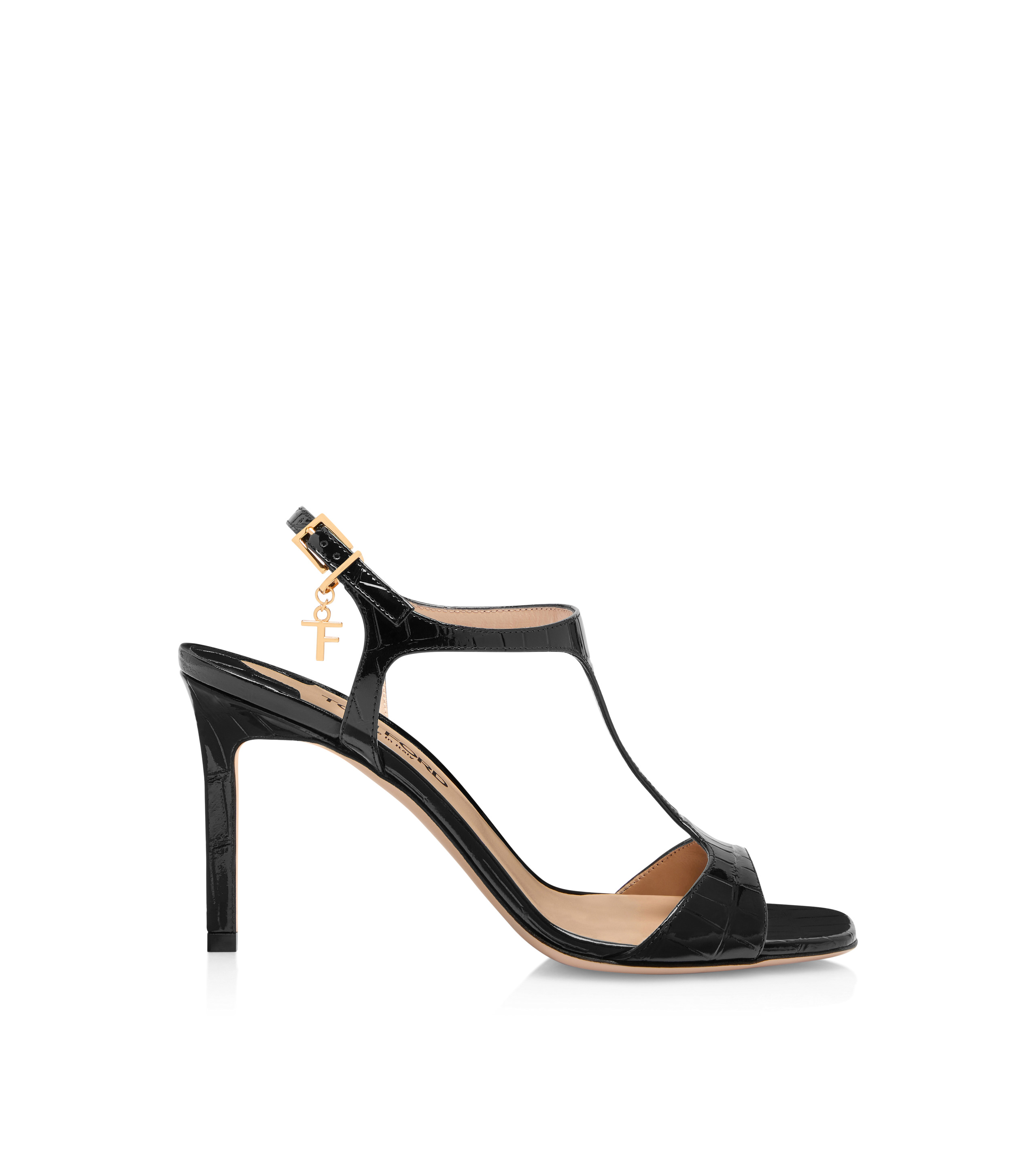 STAMPED CROCODILE LEATHER ANGELINA SANDAL - 1