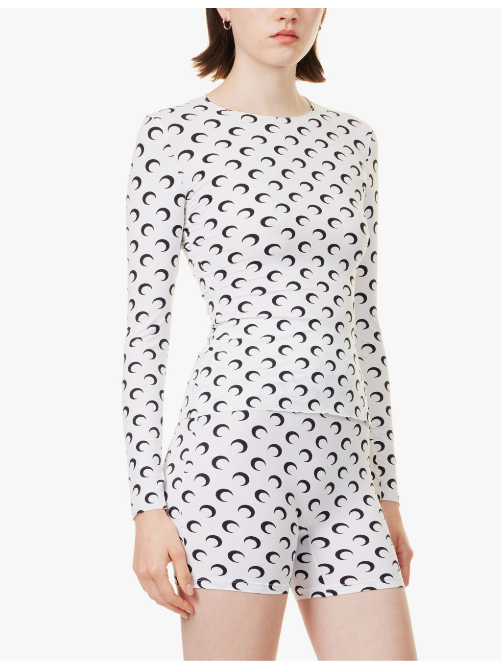 Moon-print slim-fit recycled stretch-jersey top - 3