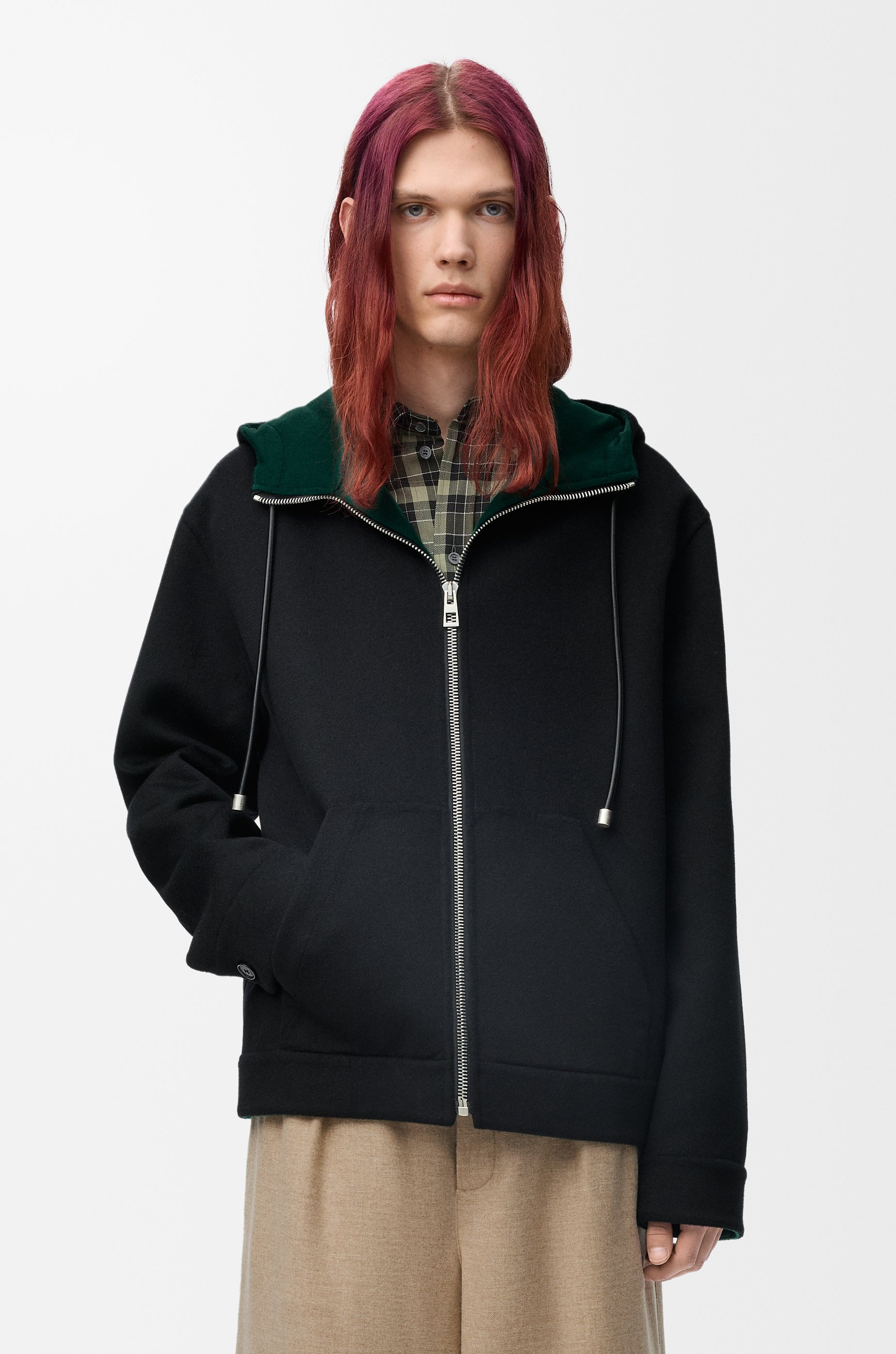 Hooded jacket in wool and cashmere - 3