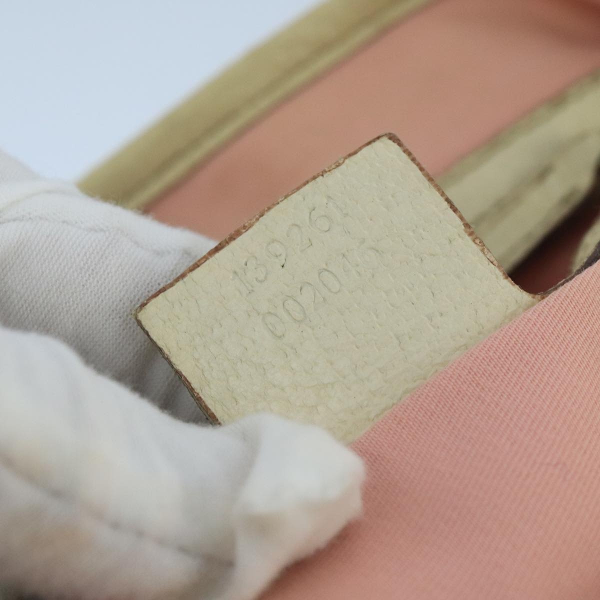 GUCCI GG Canvas Hand Bag Pink Cream Gold - 12
