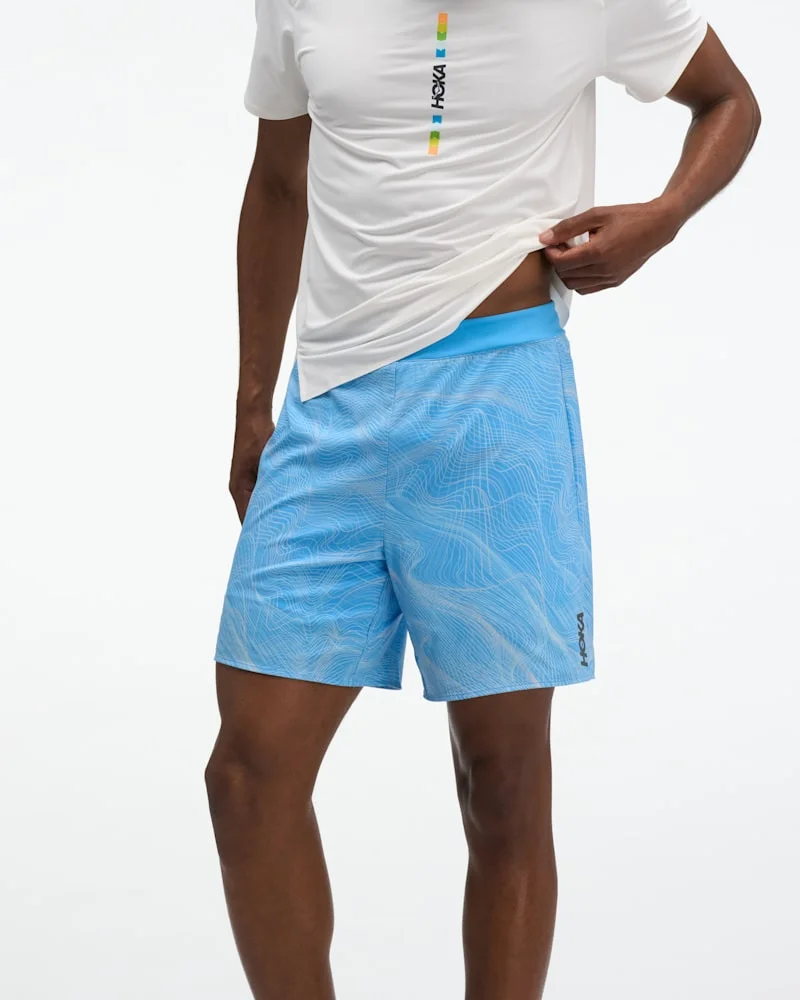 Men's Glide Short 7" 2in1 in Mineral Blue Prt - 1
