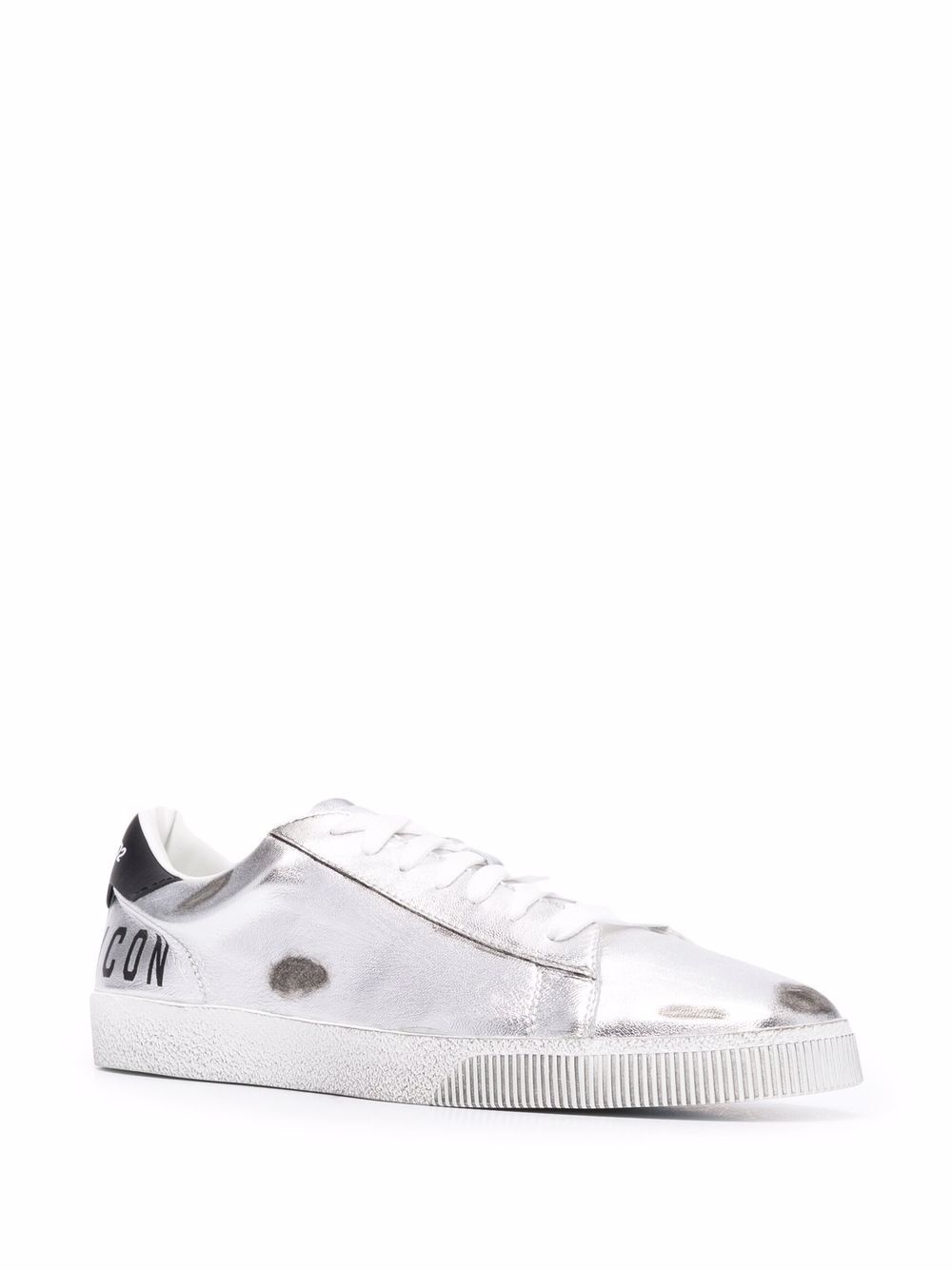 metallic low-top sneakers - 2