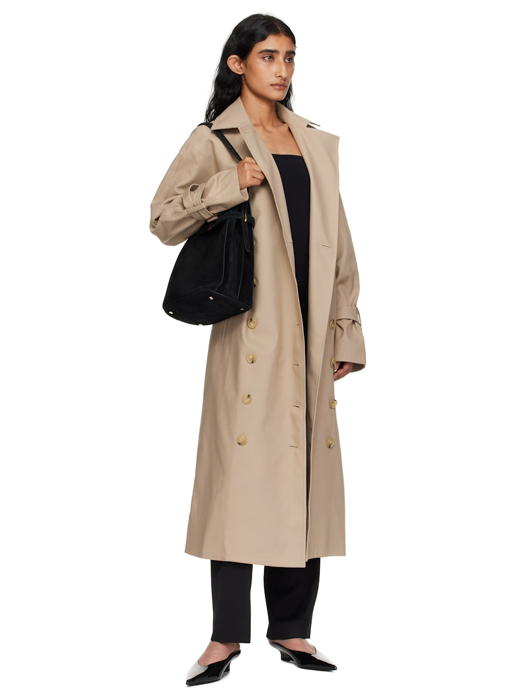 Beige Signature Trench Coat - 4