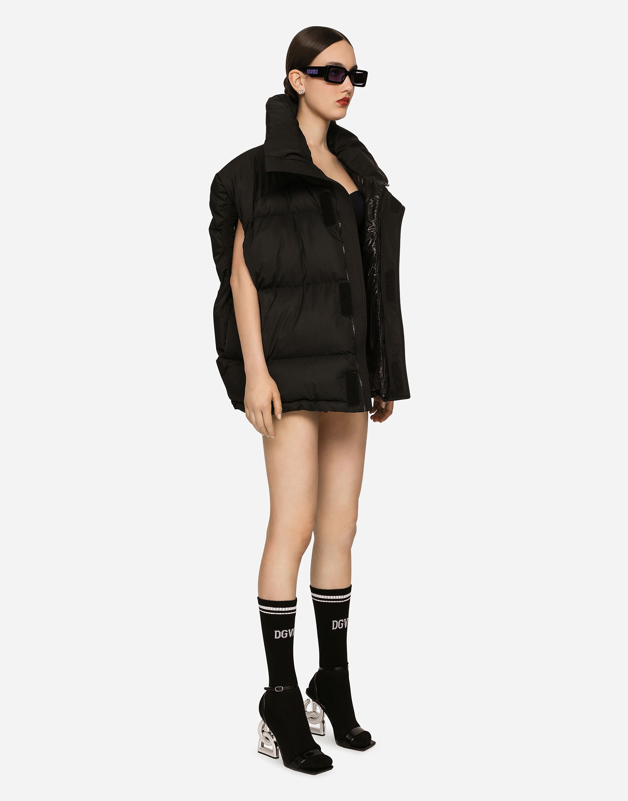 Sleeveless padded nylon down jacket with high neck DGVIB3 - 5