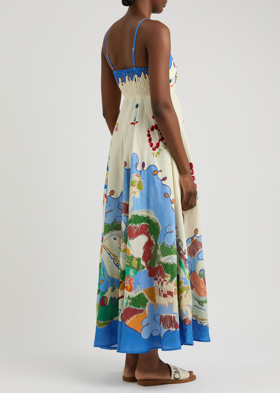 Alemais Nadia Printed Flax Maxi Dress - 3