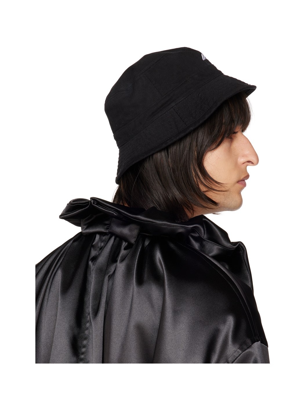 Black Embroidered Bucket Hat - 3