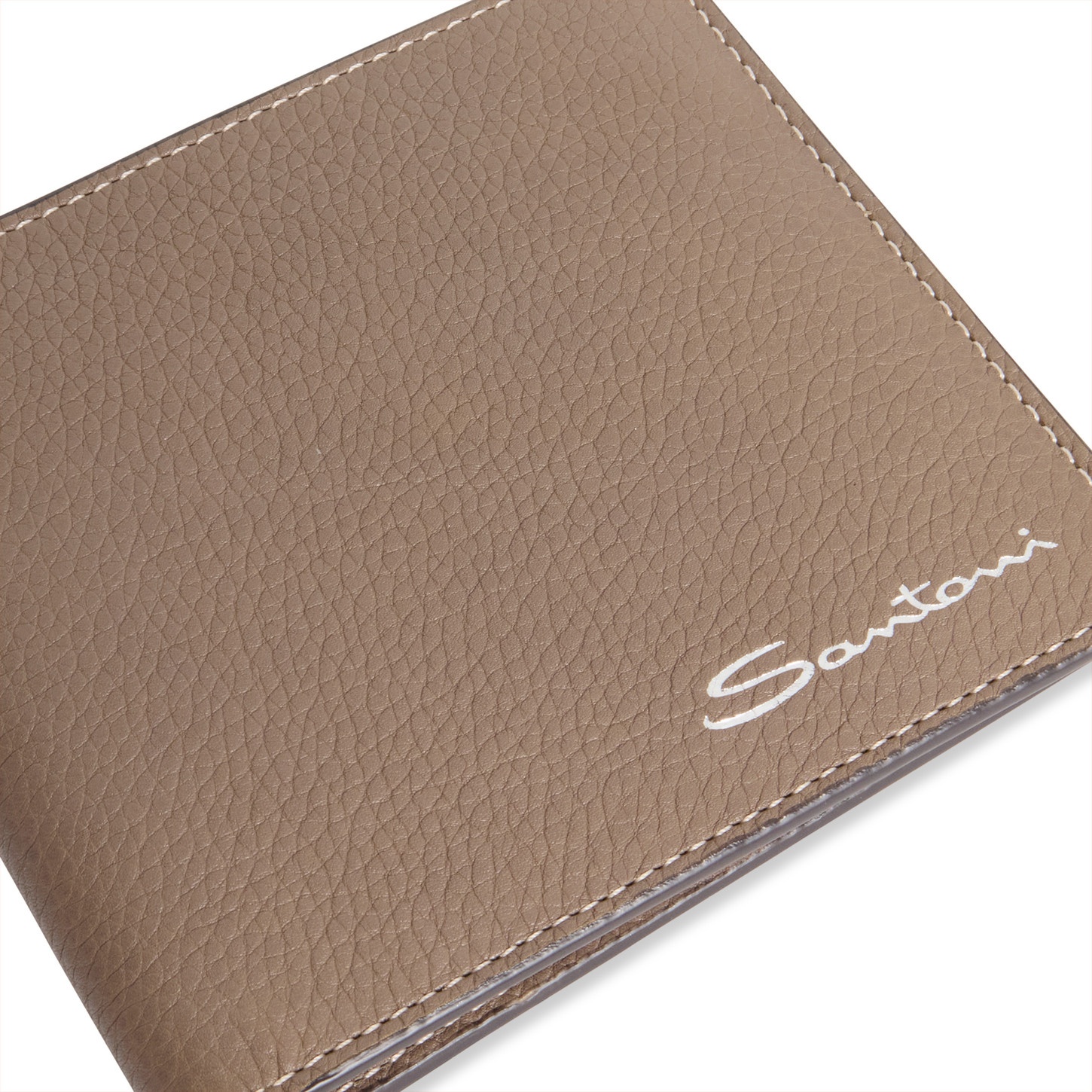 Beige tumbled leather wallet - 3