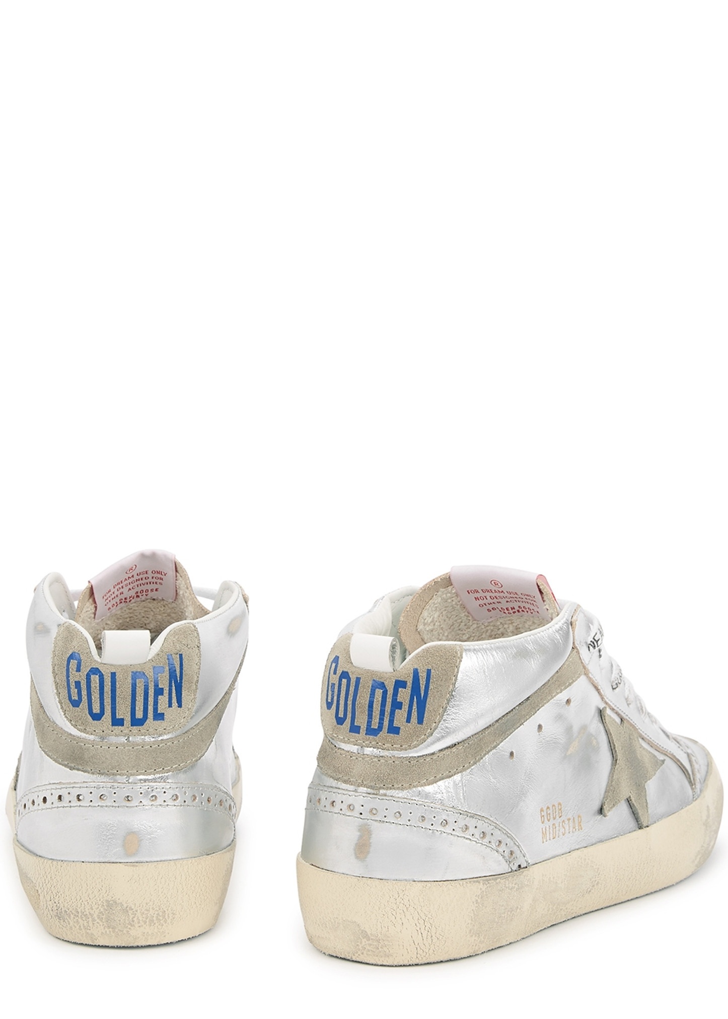 Mid Star silver distressed leather sneakers - 3