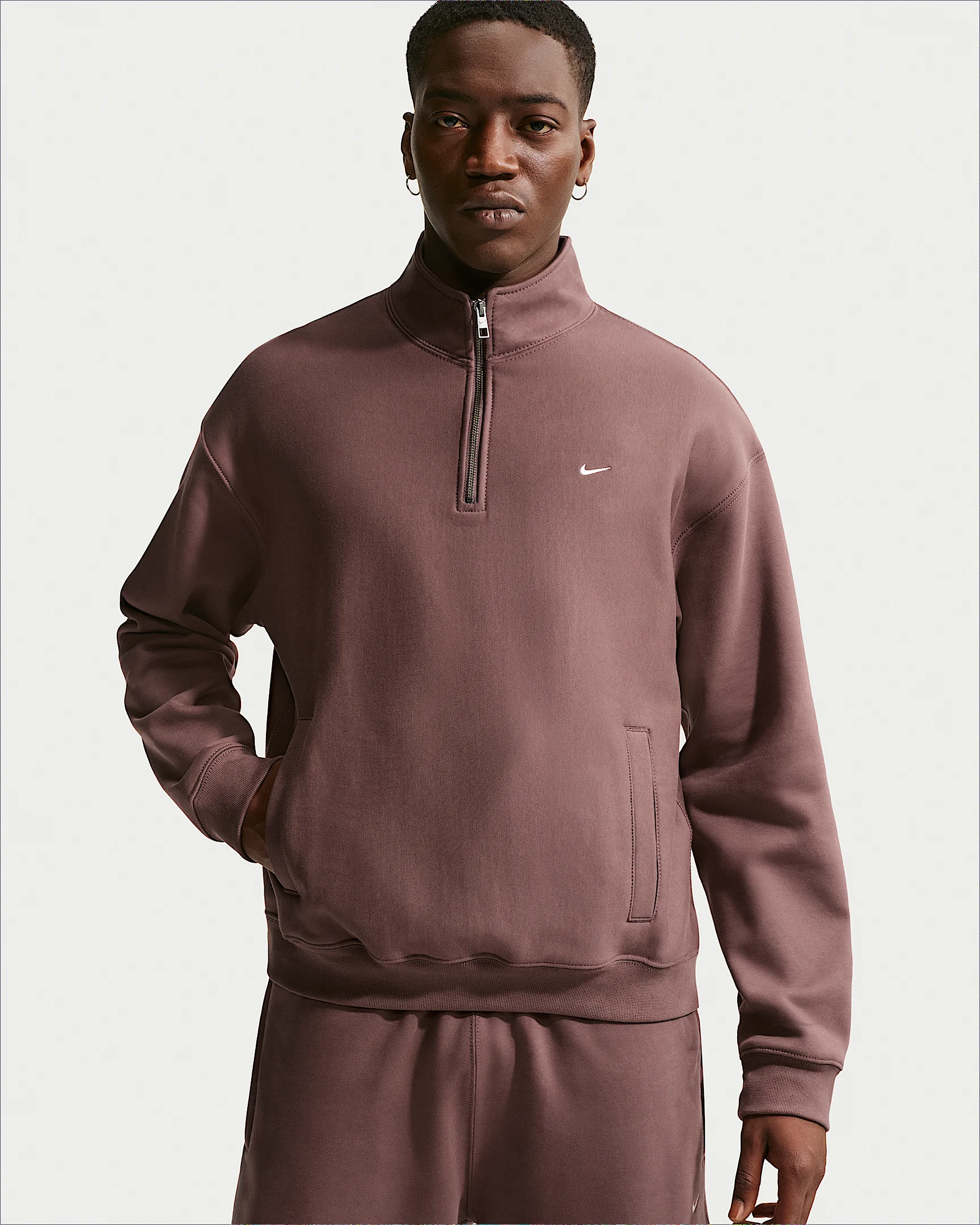 Nike Solo Swoosh Men's Fleece Quarter-Zip Top - 1