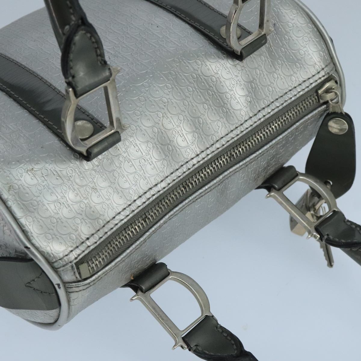 DIOR Trotter Canvas Hand Bag Silver - 6