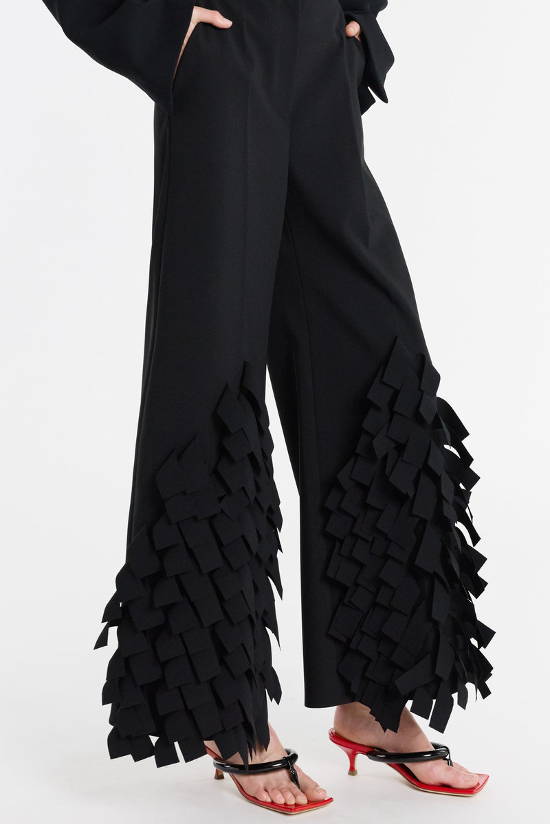 A.W.A.K.E. MODE CULOTTES WITH RECTANGLE DETAIL BLACK outlook