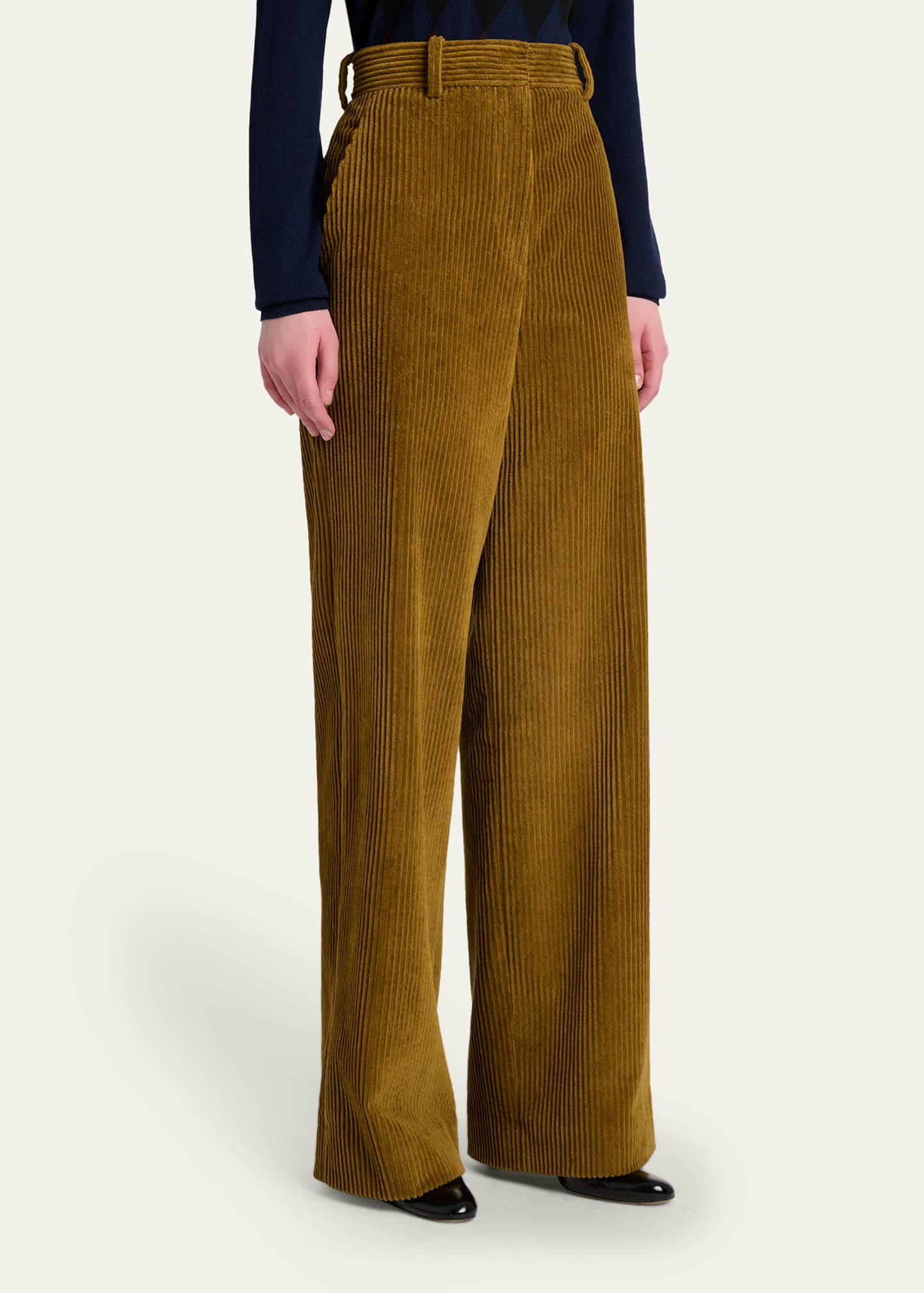 Lidie Cordurouy Wide-Leg Pants - 4