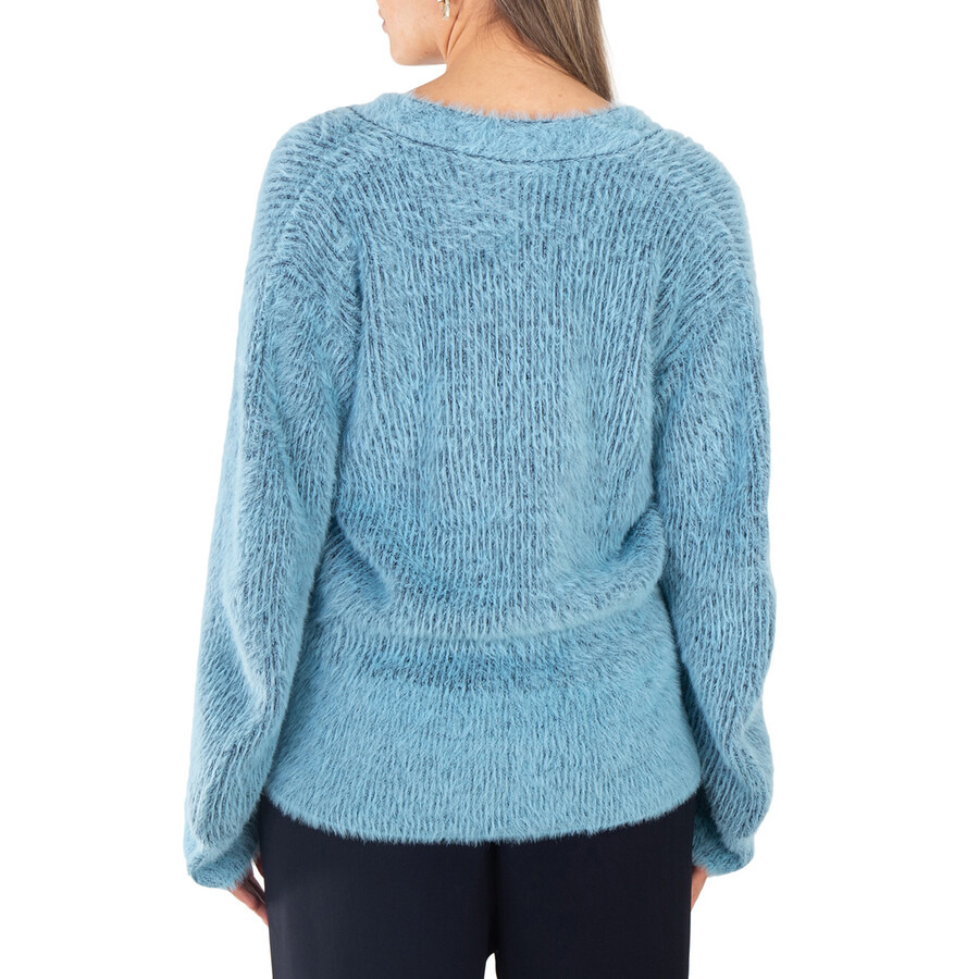 Stella McCartney Ladies Blue Fluffy Knit Cardigan - 6