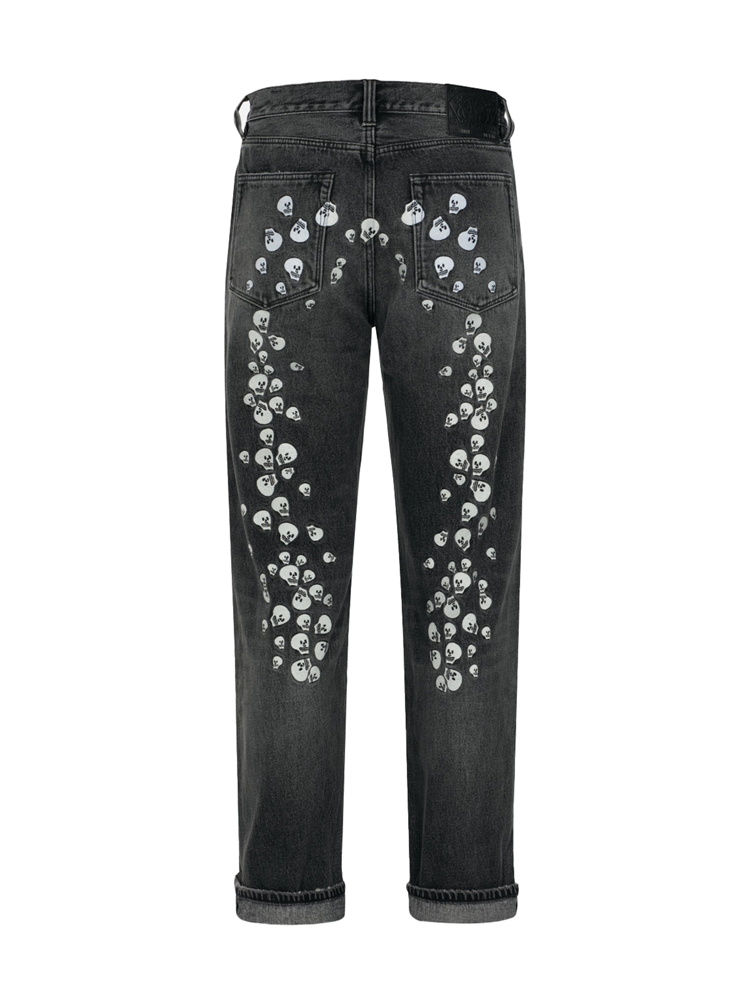Skull Embroidery Daicock Baggy Jeans - 15