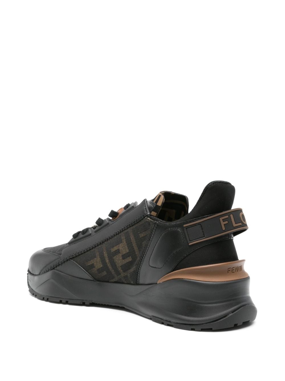 Flow FF-jacquard leather sneakers - 3