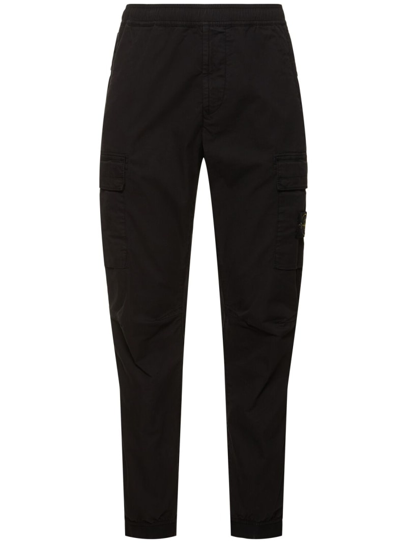 Tapered stretch cotton pants - 1