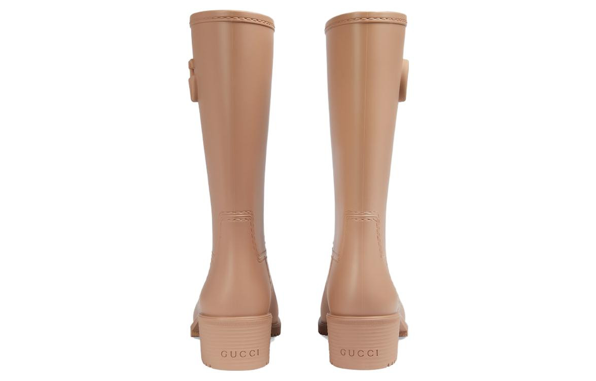 (WMNS) Gucci Double G Rain Boot 'Light Brown Rubber' 762700-J8710-2526 - 4