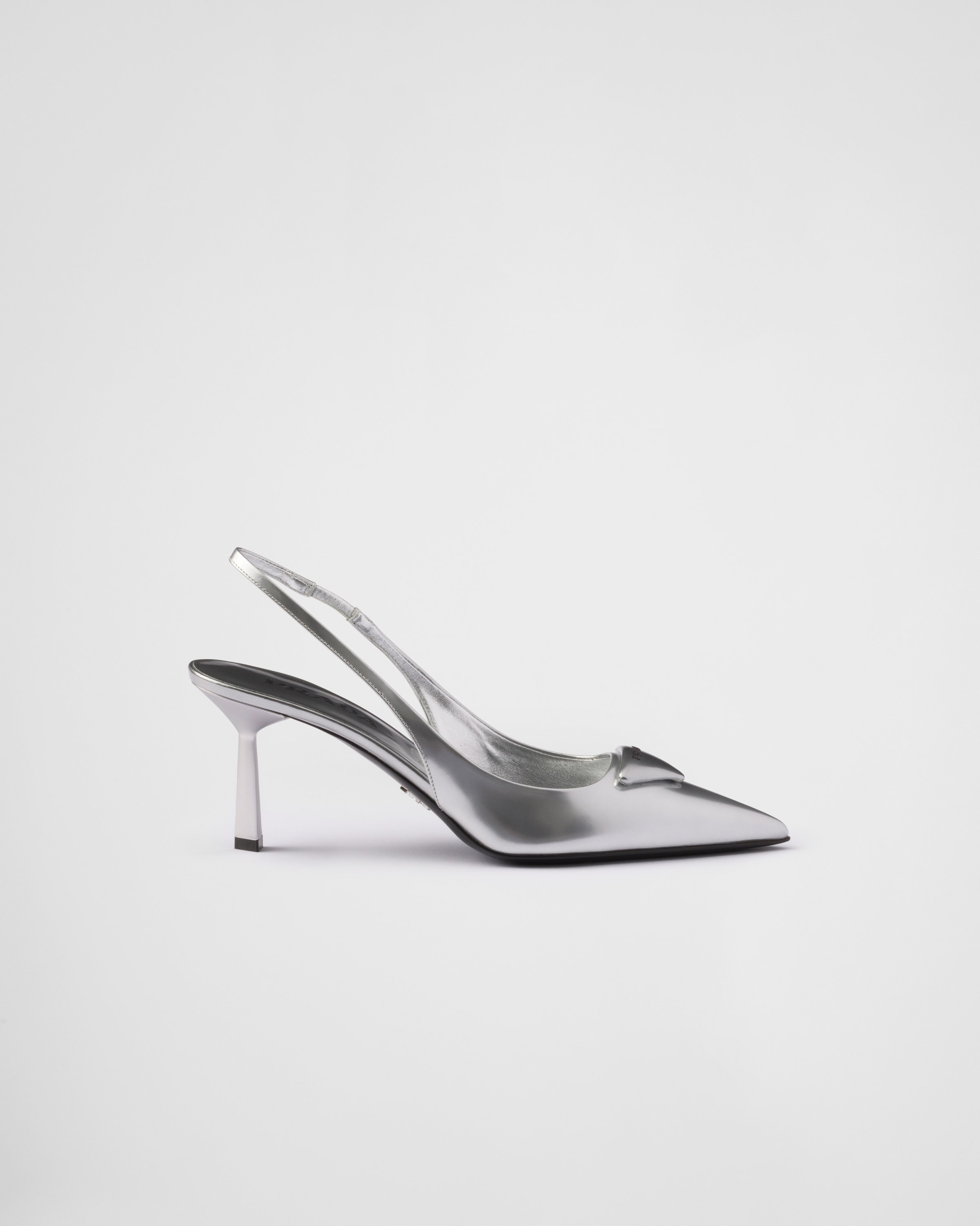 Metallic leather slingback pumps - 2