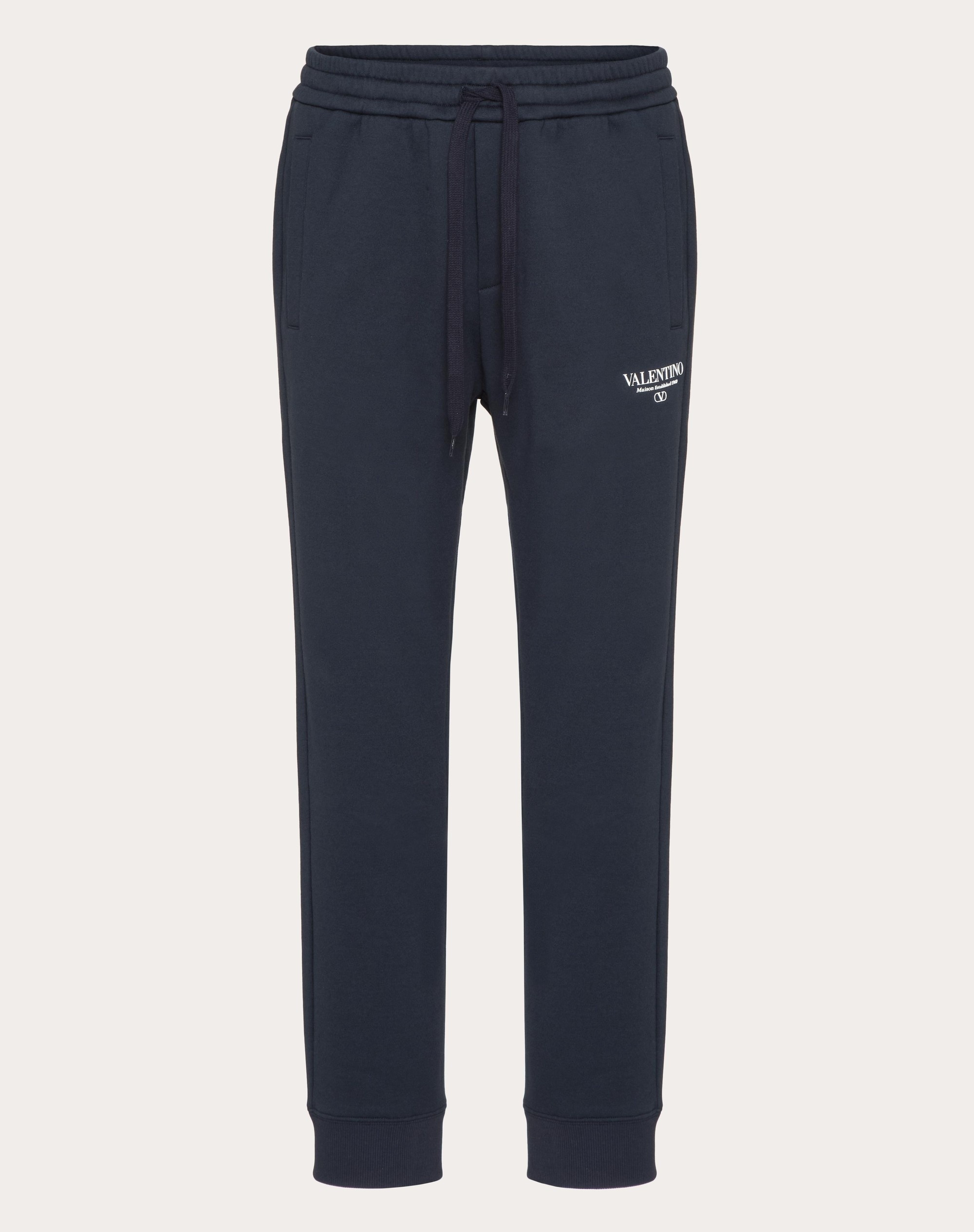COTTON JOGGING PANTS WITH VALENTINO PRINT - 1