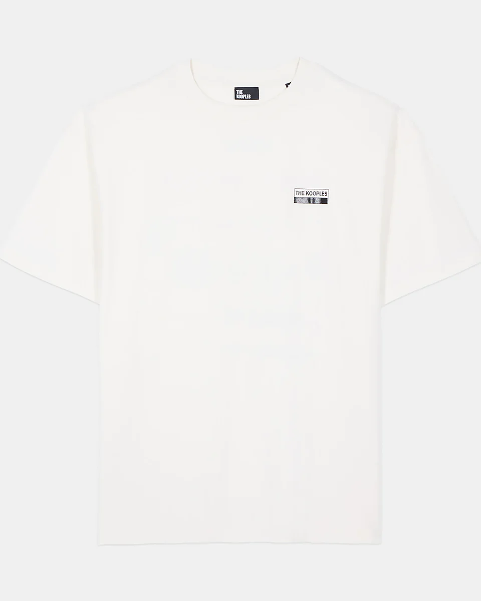 OVERSIZED T-SHIRT WITH ECRU SCREEN PRINTING - 1