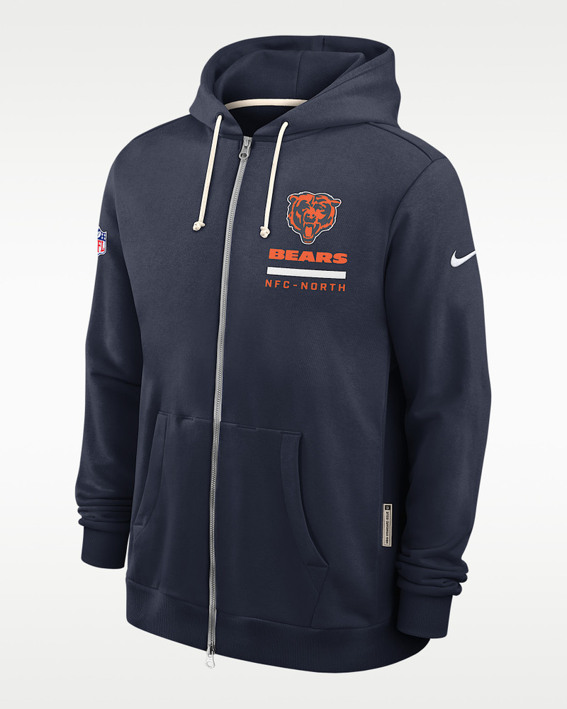 Chicago Bears Utility Player Sideline Men's Nike Dri-FIT NFL Full-Zip Hoodie 1