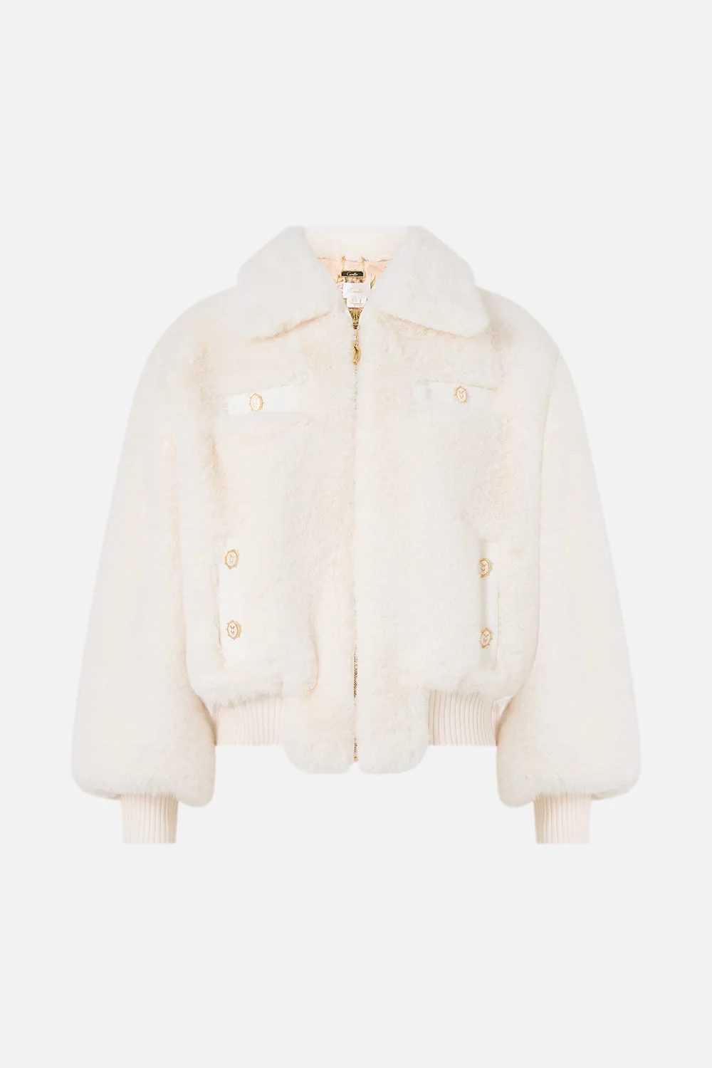 FAUX FUR BOMBER WITH POCKET DETAILS MIDSUMMER MASTERPIECE - 1