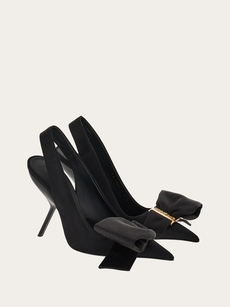 SLINGBACK WITH ASYMMETRIC BOW - 4