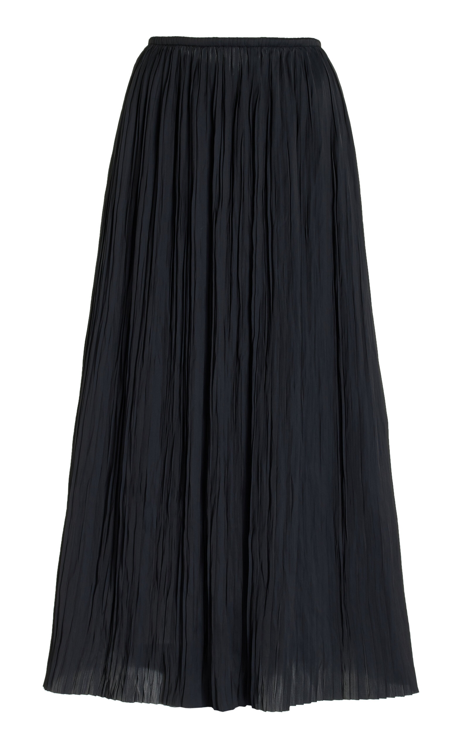 Ineze Plissé Satin Midi Skirt black - 1